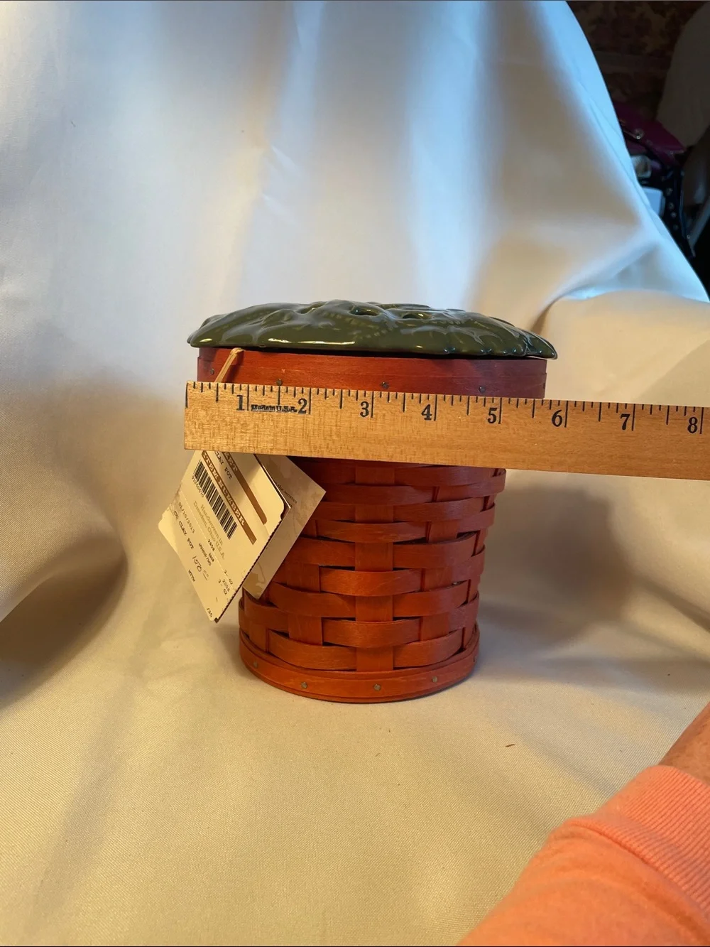 Longaberger collectors club Clay pot basket missing plate